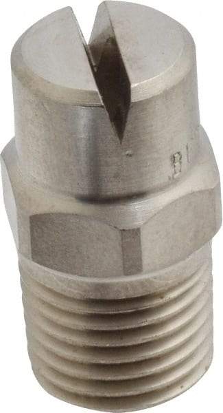 Bete Fog Nozzle - 1/4" Pipe, 120° Spray Angle, Grade 303 Stainless Steel, Standard Fan Nozzle - Male Connection, 6.32 Gal per min at 100 psi, 5/32" Orifice Diam - Apex Tool & Supply