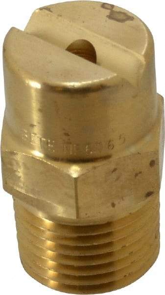 Bete Fog Nozzle - 1/2" Pipe, 65° Spray Angle, Brass, Standard Fan Nozzle - Male Connection, 9.49 Gal per min at 100 psi, 0.186" Orifice Diam - Apex Tool & Supply