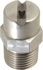 Bete Fog Nozzle - 1/2" Pipe, 65° Spray Angle, Grade 303 Stainless Steel, Standard Fan Nozzle - Male Connection, 9.49 Gal per min at 100 psi, 0.186" Orifice Diam - Apex Tool & Supply