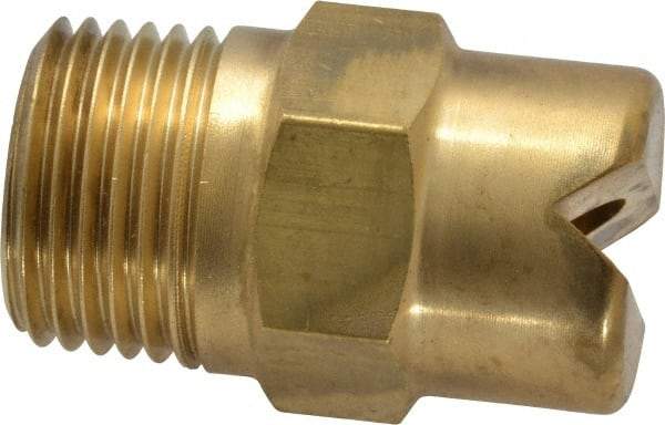 Bete Fog Nozzle - 1/2" Pipe, 65° Spray Angle, Brass, Standard Fan Nozzle - Male Connection, 15.8 Gal per min at 100 psi, 1/4" Orifice Diam - Apex Tool & Supply
