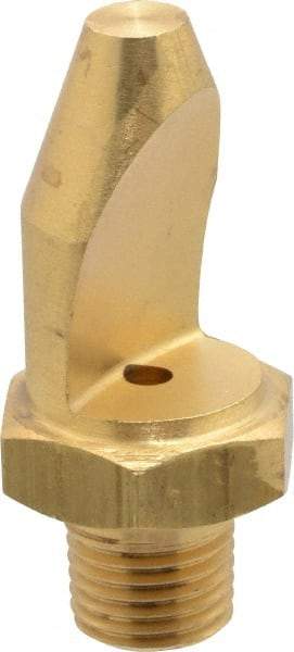 Bete Fog Nozzle - 1/4" Pipe, 50° Spray Angle, Brass, High Impact - Narrow Fan Nozzle - Male Connection, 6.33 Gal per min at 100 psi, 0.141" Orifice Diam - Apex Tool & Supply