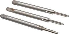 Interstate - #2-56 UNC, 3 Flute, Bottoming, Plug & Taper, Bright Finish, High Speed Steel Tap Set - 1-3/4" OAL, 7/16" Thread Length - Apex Tool & Supply