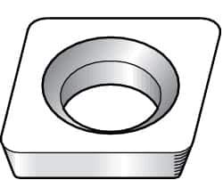 Kennametal - CDHB1.20.61 Grade KB5625 PCBN Turning Insert - TiAlN Finish, 80° Diamond, 5/32" Inscr Circle, 0.04 Thick, 1/64" Corner Radius - Apex Tool & Supply