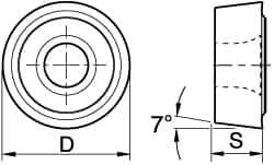 Kennametal - RCMT1204M0 Grade KC730 Carbide Turning Insert - TiN Finish, Round, 12mm Inscr Circle, 3/16" Thick - Apex Tool & Supply