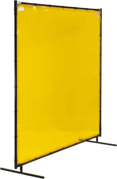 Steiner - 6 Ft. Wide x 6 Ft. High x 3/4 Inch Thick, 14 mil Thick Transparent Vinyl Portable Welding Screen Kit - Yellow - Apex Tool & Supply