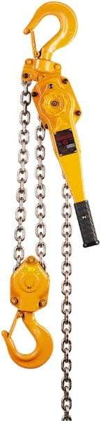 Harrington Hoist - 12,000 Lb Lifting Capacity, 5' Lift Height, Lever Hoist - Made from Chain, 72 Lb Avg Pull to Lift Rated Load, 2 Chains - Apex Tool & Supply