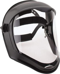 Uvex - Acrylonitrile Butadiene Styrene (ABS) Black Ratchet Adjustment, Face Shield & Headgear Set - 14-1/4" Wide x 9-3/8" High, Uncoated, Clear Window - Apex Tool & Supply