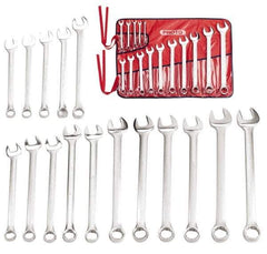 Proto - 31 Piece, 5/16" to 2-1/2", 12 Point Combination Wrench Set - Inch Measurement Standard, Satin Finish, Comes in Nylon Roll - Apex Tool & Supply