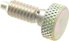 Gibraltar - 1/4-20, 1/2" Thread Length, 0.123" Max Plunger Diam, 1 Lb Init to 4 Lb Final End Force, Knob Handle Plunger - Knurled Knob, 0.79" Body Length, 1/2" Length Under Head/Shoulder, 1/8" Plunger Projection - Apex Tool & Supply