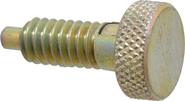 Gibraltar - 1/4-20, 0.4" Thread Length, 0.123 to 1/8" Max Plunger Diam, 0.5 Lb Init to 2 Lb Final End Force, Locking Knob Handle Plunger - Knurled Knob, 0.53" Length Under Head/Shoulder, 1/8" Plunger Projection - Apex Tool & Supply