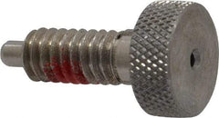 Gibraltar - 1/4-20, 0.4" Thread Length, 0.123 to 1/8" Max Plunger Diam, 0.5 Lb Init to 2 Lb Final End Force, Locking Knob Handle Plunger - Knurled Knob, 0.53" Length Under Head/Shoulder, 1/8" Plunger Projection - Apex Tool & Supply