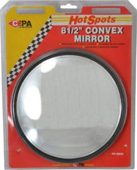 Value Collection - Automotive Full Size Convex Round Mirror with L Bracket - Black, 8-1/2" Mirror Diam - Apex Tool & Supply