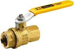 Parker - 1" Pipe, Brass Standard Ball Valve - 2 Piece, Inline - One Way Flow, FNPT x FNPT Ends, Lever Handle, 600 WOG, 150 WSP - Apex Tool & Supply
