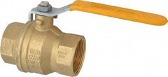 Parker - 1-1/2" Pipe, Brass Standard Ball Valve - 2 Piece, Inline - One Way Flow, FNPT x FNPT Ends, Lever Handle, 600 WOG, 150 WSP - Apex Tool & Supply