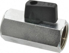 Midwest Control - 1/2" Pipe, Brass Miniature Ball Valve - Inline - One Way Flow, FNPT x FNPT Ends, Wedge Handle, 450 WOG - Apex Tool & Supply