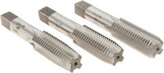 Interstate - 7/8-9 UNC, 4 Flute, Bottoming, Plug & Taper, Bright Finish, High Speed Steel Tap Set - Right Hand Cut, 4-11/16" OAL, 2-7/32" Thread Length - Apex Tool & Supply