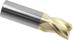Accupro - 1", 1-1/4" LOC, 1" Shank Diam, 4" OAL, 3 Flute, Solid Carbide Square End Mill - Single End, ZrN Finish, Spiral Flute, Variable° Helix, Centercutting, Right Hand Cut, Right Hand Flute - Apex Tool & Supply