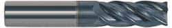 Accupro - 20mm, 32mm LOC, 20mm Shank Diam, 100mm OAL, 4 Flute, Solid Carbide Square End Mill - Single End, AlTiN Finish, Spiral Flute, Variable° Helix, Centercutting, Right Hand Cut, Right Hand Flute - Apex Tool & Supply