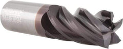 Accupro - 1", 2" LOC, 1" Shank Diam, 4" OAL, 5 Flute, Solid Carbide Square End Mill - Single End, AlTiN Finish, Spiral Flute, Variable° Helix, Centercutting, Right Hand Cut, Right Hand Flute - Apex Tool & Supply