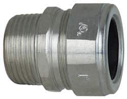 Cooper Crouse-Hinds - 0.95 to 1.05" Cable Capacity, Liquidtight, Straight Strain Relief Cord Grip - 1 NPT Thread, 1-7/8" Long, Steel - Apex Tool & Supply