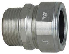 Cooper Crouse-Hinds - 0.95 to 1.05" Cable Capacity, Liquidtight, Straight Strain Relief Cord Grip - 1 NPT Thread, 1-7/8" Long, Steel - Apex Tool & Supply
