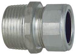 Cooper Crouse-Hinds - 3/4 to 0.85" Cable Capacity, Liquidtight, Straight Strain Relief Cord Grip - 1 NPT Thread, 1-3/4" Long, Steel - Apex Tool & Supply