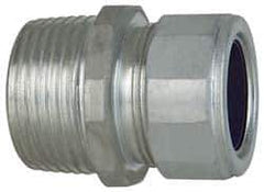 Cooper Crouse-Hinds - 3/4 to 0.85" Cable Capacity, Liquidtight, Straight Strain Relief Cord Grip - 1 NPT Thread, 1-3/4" Long, Steel - Apex Tool & Supply