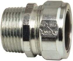 Cooper Crouse-Hinds - 0.85 to 0.95" Cable Capacity, Liquidtight, Straight Strain Relief Cord Grip - 1 NPT Thread, 1-7/8" Long, Steel - Apex Tool & Supply