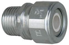 Cooper Crouse-Hinds - 1/4 to 0.35" Cable Capacity, Liquidtight, Straight Strain Relief Cord Grip - 1/2 NPT Thread, 1-5/16" Long, Steel - Apex Tool & Supply
