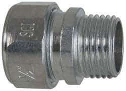 Cooper Crouse-Hinds - 0.55 to 0.65" Cable Capacity, Liquidtight, Straight Strain Relief Cord Grip - 1/2 NPT Thread, 1-5/16" Long, Steel - Apex Tool & Supply