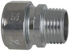 Cooper Crouse-Hinds - 0.55 to 0.65" Cable Capacity, Liquidtight, Straight Strain Relief Cord Grip - 1/2 NPT Thread, 1-5/16" Long, Steel - Apex Tool & Supply