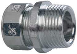 Cooper Crouse-Hinds - 0.15 to 1/4" Cable Capacity, Liquidtight, Straight Strain Relief Cord Grip - 3/4 NPT Thread, 1-5/16" Long, Steel - Apex Tool & Supply