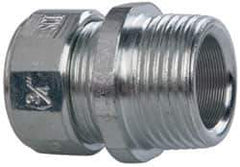 Cooper Crouse-Hinds - 0.15 to 1/4" Cable Capacity, Liquidtight, Straight Strain Relief Cord Grip - 3/4 NPT Thread, 1-5/16" Long, Steel - Apex Tool & Supply