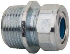 Cooper Crouse-Hinds - 0.35 to 0.45" Cable Capacity, Liquidtight, Straight Strain Relief Cord Grip - 3/4 NPT Thread, 1-5/16" Long, Steel - Apex Tool & Supply