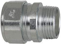 Cooper Crouse-Hinds - 0.65 to 3/4" Cable Capacity, Liquidtight, Straight Strain Relief Cord Grip - 3/4 NPT Thread, 1-9/16" Long, Steel - Apex Tool & Supply