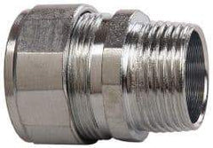 Cooper Crouse-Hinds - 3/4 to 0.85" Cable Capacity, Liquidtight, Straight Strain Relief Cord Grip - 3/4 NPT Thread, 1-9/16" Long, Steel - Apex Tool & Supply