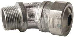 Cooper Crouse-Hinds - 0.35 to 0.45" Cable Capacity, Liquidtight, Elbow Strain Relief Cord Grip - 3/4 NPT Thread, 2-17/32" Long, Malleable Iron - Apex Tool & Supply