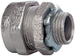 Cooper Crouse-Hinds - 1/2" Trade, Malleable Iron Compression Straight Rigid/Intermediate (IMC) Conduit Connector - Noninsulated - Apex Tool & Supply