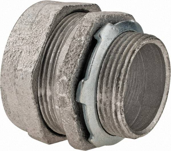 Cooper Crouse-Hinds - 1-1/4" Trade, Malleable Iron Compression Straight Rigid/Intermediate (IMC) Conduit Connector - Noninsulated - Apex Tool & Supply