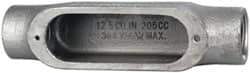 Cooper Crouse-Hinds - Form 5, C Body, 1" Trade, Rigid Malleable Iron Conduit Body - Oval, 7.05" OAL, 12-1/2 cc Capacity, Gray - Apex Tool & Supply