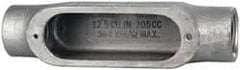 Cooper Crouse-Hinds - Form 5, C Body, 1" Trade, Rigid Malleable Iron Conduit Body - Oval, 7.05" OAL, 12-1/2 cc Capacity, Gray - Apex Tool & Supply