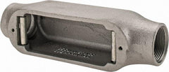 Cooper Crouse-Hinds - Form 5, C Body, 1-1/4" Trade, Rigid Malleable Iron Conduit Body - Oval, 9" OAL, 35 cc Capacity, Gray - Apex Tool & Supply