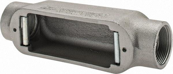 Cooper Crouse-Hinds - Form 5, C Body, 1-1/2" Trade, Rigid Malleable Iron Conduit Body - Oval, 9" OAL, 35.3 cc Capacity, Gray - Apex Tool & Supply