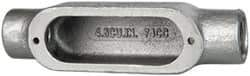 Cooper Crouse-Hinds - Form 5, C Body, 1/2" Trade, Rigid Malleable Iron Conduit Body - Oval, 5.38" OAL, 4-1/2 cc Capacity, Gray - Apex Tool & Supply