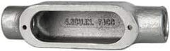 Cooper Crouse-Hinds - Form 5, C Body, 1/2" Trade, Rigid Malleable Iron Conduit Body - Oval, 5.38" OAL, 4-1/2 cc Capacity, Gray - Apex Tool & Supply