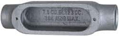Cooper Crouse-Hinds - Form 5, C Body, 3/4" Trade, Rigid Malleable Iron Conduit Body - Oval, 6" OAL, 7-1/2 cc Capacity, Gray - Apex Tool & Supply