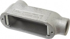 Cooper Crouse-Hinds - Form 5, LB Body, 1-1/4" Trade, Rigid Malleable Iron Conduit Body - Oval, 8.12" OAL, 32 cc Capacity, Gray - Apex Tool & Supply