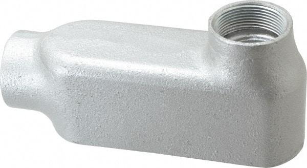 Cooper Crouse-Hinds - Form 5, LB Body, 1-1/2" Trade, Rigid Malleable Iron Conduit Body - Oval, 8.12" OAL, 35.3 cc Capacity, Gray - Apex Tool & Supply