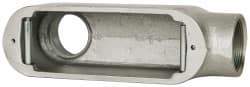 Cooper Crouse-Hinds - Form 5, LB Body, 2" Trade, Rigid Malleable Iron Conduit Body - Oval, 10-1/2" OAL, 73 cc Capacity, Gray - Apex Tool & Supply