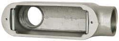 Cooper Crouse-Hinds - Form 5, LB Body, 2" Trade, Rigid Malleable Iron Conduit Body - Oval, 10-1/2" OAL, 73 cc Capacity, Gray - Apex Tool & Supply